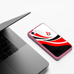 Чехол iPhone 7/8 матовый Evo racer mitsubishi - uniform, цвет: 3D-малиновый — фото 2