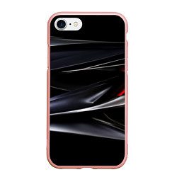 Чехол iPhone 7/8 матовый Black red abstract, цвет: 3D-светло-розовый