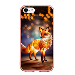 Чехол iPhone 7/8 матовый Декоративная оранжевая статуэтка лисы, цвет: 3D-светло-розовый