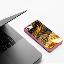 Чехол iPhone 7/8 матовый Золото цифровой эры, цвет: 3D-малиновый — фото 2