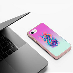 Чехол iPhone 7/8 матовый Funny dragon - ai art, цвет: 3D-светло-розовый — фото 2