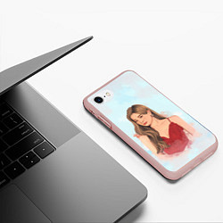 Чехол iPhone 7/8 матовый Дахён Твайс, цвет: 3D-светло-розовый — фото 2