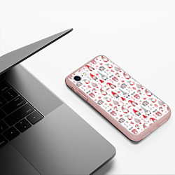 Чехол iPhone 7/8 матовый Акварельные гномы, цвет: 3D-светло-розовый — фото 2