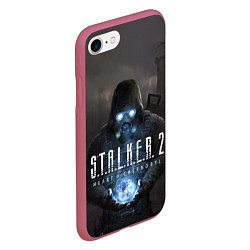 Чехол iPhone 7/8 матовый STALKER 2 одиночка с артефактом, цвет: 3D-малиновый — фото 2
