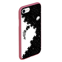 Чехол iPhone 7/8 матовый Космический пазл, цвет: 3D-малиновый — фото 2
