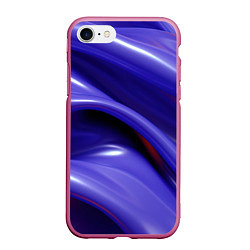 Чехол iPhone 7/8 матовый Фиолетовые абстрактные волны, цвет: 3D-малиновый