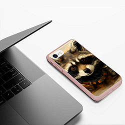 Чехол iPhone 7/8 матовый Енот в стиле диаграмм Давинчи, цвет: 3D-светло-розовый — фото 2