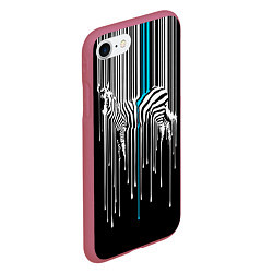 Чехол iPhone 7/8 матовый Штрихкод зебра, цвет: 3D-малиновый — фото 2