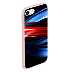 Чехол iPhone 7/8 матовый Синяя и красная абстракция, цвет: 3D-светло-розовый — фото 2
