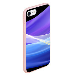 Чехол iPhone 7/8 матовый Фиолетовая и голубая абстракция, цвет: 3D-светло-розовый — фото 2