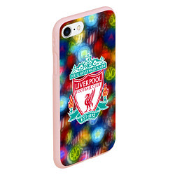 Чехол iPhone 7/8 матовый Liverpool все logo неон, цвет: 3D-светло-розовый — фото 2