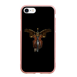 Чехол iPhone 7/8 матовый Вархаммер - щит и меч, цвет: 3D-светло-розовый