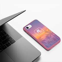 Чехол iPhone 7/8 матовый GTA 6 - first art, цвет: 3D-малиновый — фото 2