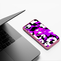 Чехол iPhone 7/8 матовый Marshmello camo, цвет: 3D-малиновый — фото 2