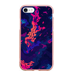 Чехол iPhone 7/8 матовый Яркая абстракция в стиле камуфляжа, цвет: 3D-светло-розовый