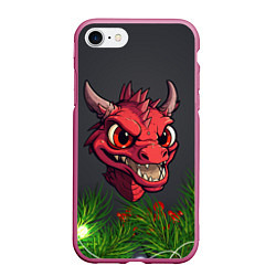 Чехол iPhone 7/8 матовый Голова злого дракона 2024