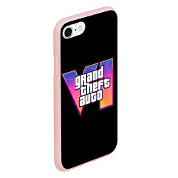 Чехол iPhone 7/8 матовый Grand Theft Auto 6, цвет: 3D-светло-розовый — фото 2