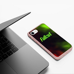 Чехол iPhone 7/8 матовый Fallout fire gradient, цвет: 3D-светло-розовый — фото 2