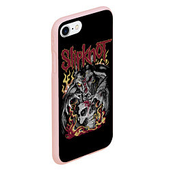 Чехол iPhone 7/8 матовый Slipknot - злодей, цвет: 3D-светло-розовый — фото 2