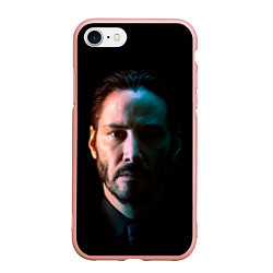 Чехол iPhone 7/8 матовый Keanu Charles Reeves, цвет: 3D-светло-розовый