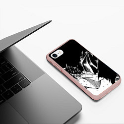 Чехол iPhone 7/8 матовый Берсерк Гатс в чёрных доспехах, цвет: 3D-светло-розовый — фото 2