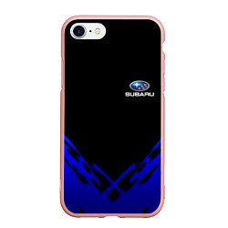 Чехол iPhone 7/8 матовый Subaru geomery, цвет: 3D-светло-розовый