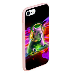 Чехол iPhone 7/8 матовый Capybara is an avid gamer, цвет: 3D-светло-розовый — фото 2