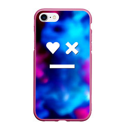 Чехол iPhone 7/8 матовый Love death and robots serial gradient, цвет: 3D-малиновый