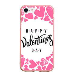 Чехол iPhone 7/8 матовый Valentines day, цвет: 3D-светло-розовый