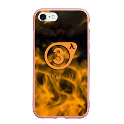 Чехол iPhone 7/8 матовый Half life orange flame valve, цвет: 3D-светло-розовый