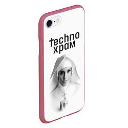 Чехол iPhone 7/8 матовый Techno храм монашка улыбается, цвет: 3D-малиновый — фото 2
