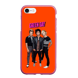 Чехол iPhone 7/8 матовый Green Day trio, цвет: 3D-малиновый