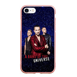 Чехол iPhone 7/8 матовый Depeche Mode - A universe band, цвет: 3D-светло-розовый