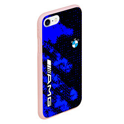 Чехол iPhone 7/8 матовый BMW sport amg colors blue, цвет: 3D-светло-розовый — фото 2