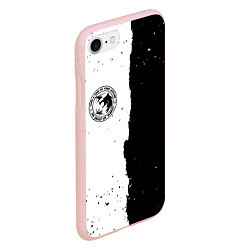 Чехол iPhone 7/8 матовый Ведьмак лого черно белые, цвет: 3D-светло-розовый — фото 2