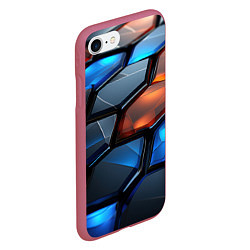 Чехол iPhone 7/8 матовый Прозрачные абстрактные плиты, цвет: 3D-малиновый — фото 2