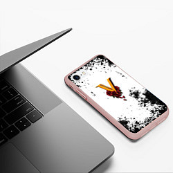 Чехол iPhone 7/8 матовый Cyberpunk 2077 группировка Валентинос, цвет: 3D-светло-розовый — фото 2