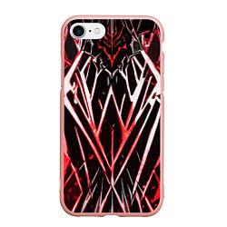 Чехол iPhone 7/8 матовый Адские красные полосы, цвет: 3D-светло-розовый