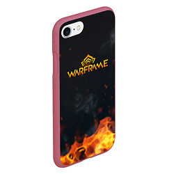 Чехол iPhone 7/8 матовый Warframe шутер flame, цвет: 3D-малиновый — фото 2