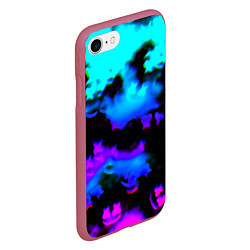 Чехол iPhone 7/8 матовый Marshmello neon space, цвет: 3D-малиновый — фото 2