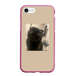 Чехол iPhone 7/8 матовый Котик из мема, цвет: 3D-малиновый