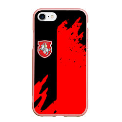 Чехол iPhone 7/8 матовый Белоруссия краски текстура, цвет: 3D-светло-розовый