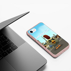 Чехол iPhone 7/8 матовый Chicken Gun - shooter, цвет: 3D-светло-розовый — фото 2