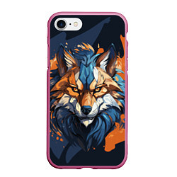 Чехол iPhone 7/8 матовый Мудрый волк, цвет: 3D-малиновый