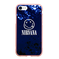 Чехол iPhone 7/8 матовый Nirvana рок краски, цвет: 3D-светло-розовый