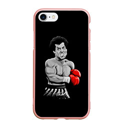 Чехол iPhone 7/8 матовый Rocky Balboa, цвет: 3D-светло-розовый