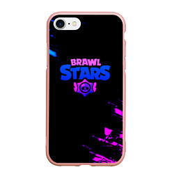 Чехол iPhone 7/8 матовый Brawl stars neon, цвет: 3D-светло-розовый