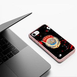 Чехол iPhone 7/8 матовый СССР текстура краски, цвет: 3D-светло-розовый — фото 2
