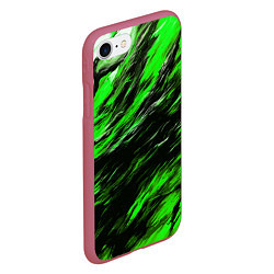 Чехол iPhone 7/8 матовый Чёрная и зелёная буря, цвет: 3D-малиновый — фото 2
