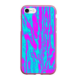 Чехол iPhone 7/8 матовый Абстрактные полосы неоновый, цвет: 3D-малиновый